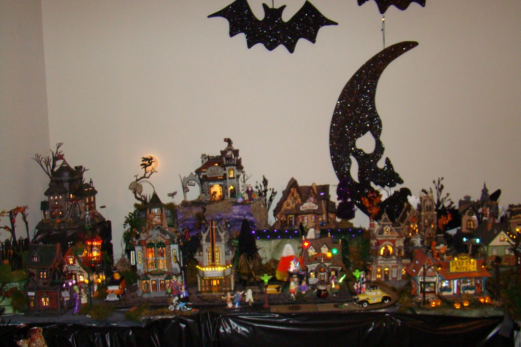 The village is busy on Halloween night