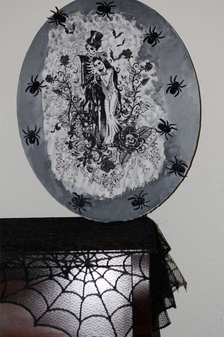 Graphic skeleton print makes gothic portrait
